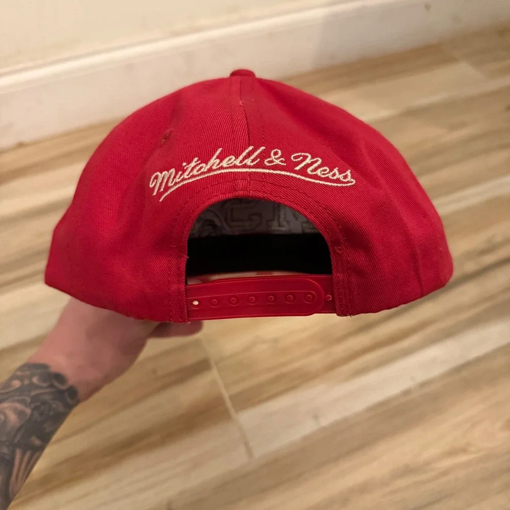 Mitchell & Ness Travis Scott Cactus Jack MSU Michigan State Snapback Hat Red‎ OS